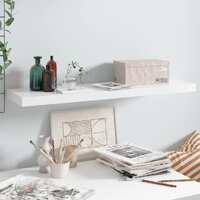  Floating Wall Shelf High Gloss White 90x23.5x3.8 cm MDF