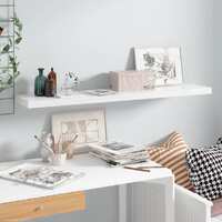 Floating Wall Shelf High Gloss White 120x23.5x3.8 cm MDF