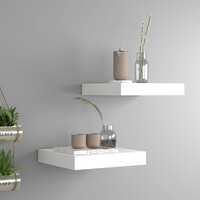  Floating Wall Shelves 2 pcs White 23x23.5x3.8 cm MDF