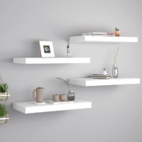  Floating Wall Shelves 4 pcs White 50x23x3.8 cm MDF