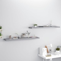  Floating Wall Shelves 2 pcs Grey 120x23.5x3.8 cm MDF
