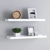 Picture Frame Ledge Shelves 2 pcs White 60x9x3 cm MDF