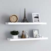  Picture Frame Ledge Shelves 2 pcs White 80x9x3 cm MDF