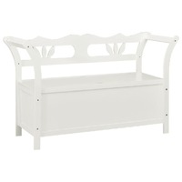  Storage Bench 126 cm White Solid Fir Wood