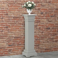  Classic Square Pillar Plant Stand Grey 17x17x66 cm MDF