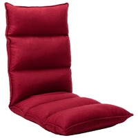  Folding Floor Chair Wine Red Fabric