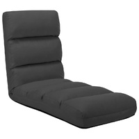  Folding Floor Chair Anthracite Faux Leather