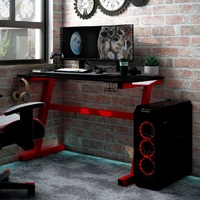  Gaming Desk LED with Z Shape Black 110x60x75 cm