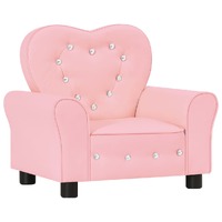  Children Sofa Pink Faux Leather