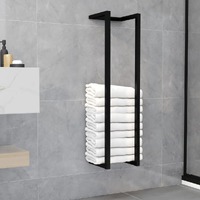  Towel Rack Black 25x20x95 cm Iron