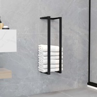  Towel Rack Black 12.5x12.5x60 cm Iron