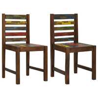  Dining Chairs 2 pcs Solid Reclaimed Wood