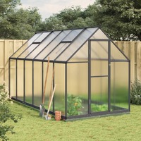  Greenhouse with Base Frame Anthracite 334x169x202 cm Aluminium