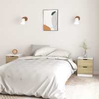  Bedside Cabinets 2 pcs White &amp; Sonoma Oak 40x40x50 cm Engineered Wood