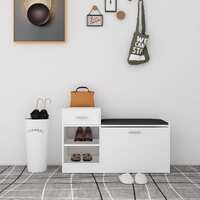  Shoe Bench White 94.5x31x57 cm Engineered Wood