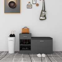  Shoe Bench Grey 94.5x31x57 cm Engineered Wood