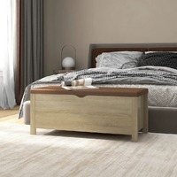  Storage Box with Cushion Sonoma Oak 105x40x45 cm Engineered Wood