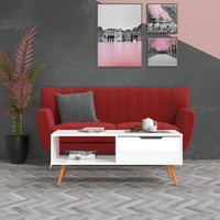  Coffee Table High Gloss White 100x49.5x43 cm Engineered Wood