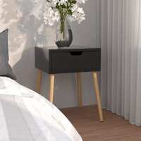  Bedside Cabinet High Gloss Black 40x40x56 cm Engineered Wood