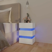 LED Bedside Cabinet White 45x35x67 cm Engineered Wood