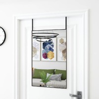  Door Mirror Black 50x80 cm Glass and Aluminium