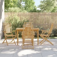  Folding Garden Chairs 4 pcs 53x66x99 cm Bamboo