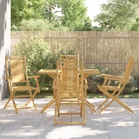  5 Piece Garden Dining Set Bamboo