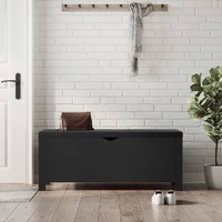  Storage Box with Cushion Black 105x40x45 cm