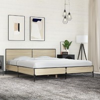  Bed Frame without Mattress Sonoma Oak 183x203 cm King