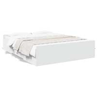  Bed Frame with Drawers without Mattress White 150x200 cm