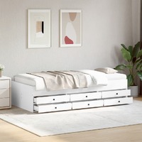  Daybed with Drawers without Mattress White 90x190 cm