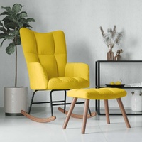  Rocking Chair with a Stool Mustard Yellow Velvet