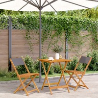  3 Piece Bistro Set Anthracite Fabric and Solid Wood