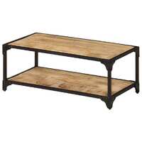  Coffee Table 90x45x35 cm Solid Rough Mango Wood
