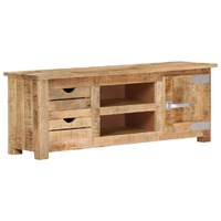  TV Cabinet 110x30x40 cm Rough Mango Wood