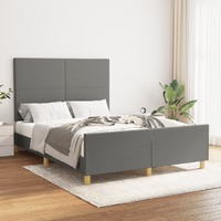 vidaXL Bed Frame without Mattress Dark Grey 137x187 cm Double Fabric