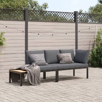  2 Piece Garden Sofa Set with Cushions Black Aluminium