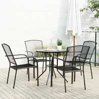 Stackable Garden Chair Set 5 Piece Anthracite Powder-coated Steel