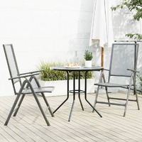  Reclining Garden Chair Set 3 Piece Anthracite Powder-coated Steel