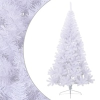  Artificial Half Christmas Tree with Stand White 210 cm PVC