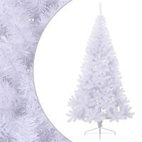  Artificial Half Christmas Tree with Stand White 240 cm PVC
