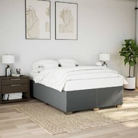  Bed Frame without Mattress Dark Grey Double Fabric