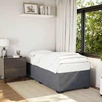  Bed Frame without Mattress Dark Grey 90x190 cm Velvet