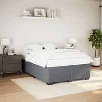  Bed Frame without Mattress Dark Grey Double Velvet