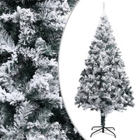  Artificial Christmas Tree with Flocked Snow Green 300 cm PVC
