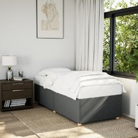  Bed Frame without Mattress Dark Grey 90x190 cm Fabric