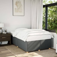  Bed Frame without Mattress Dark Grey Double Fabric