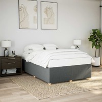  Bed Frame without Mattress Dark Grey Queen Fabric
