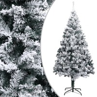  Artificial Christmas Tree with Flocked Snow Green 400cm PVC