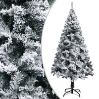  Artificial Christmas Tree with Flocked Snow Green 120 cm PVC